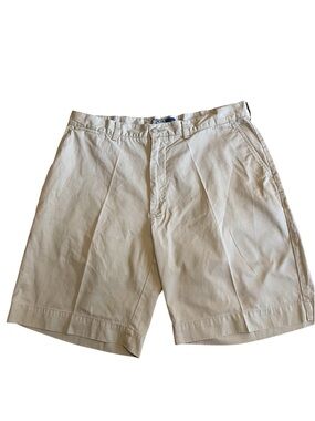 POLO Ralph Lauren Men’s Flat Front Khaki Cotton Shorts sz: 36